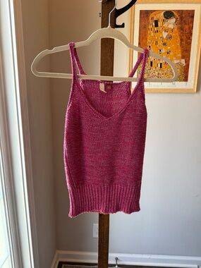 Pilcro Fuchsia Knit V-Neck Camisole